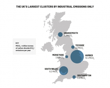 Map clusters by emissions